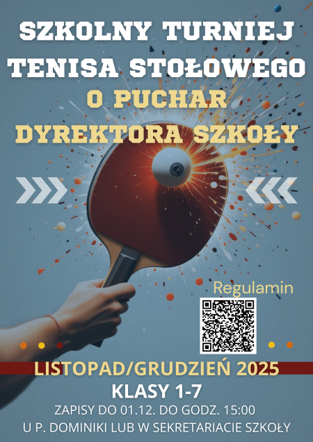 Szkolny Turniej Tenisa Stołowego o Puchar Dyrektora Szkoły